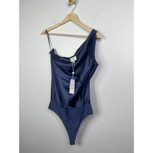 Cami NYC Darby One Shoulder Sexy Bodysuit Women's Night Shadow Size: M NWT - Picture 3 of 10
